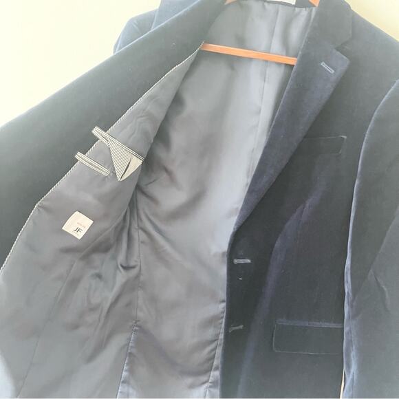 J. Ferrar Velvet Single Breasted Blazer Slim Fit Men’s size 36R Navy Blue - Picture 4 of 6